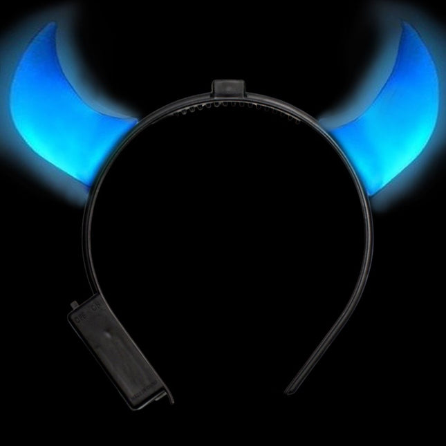 Cerchietto per capelli di Halloween Diavolo Blu con luce
