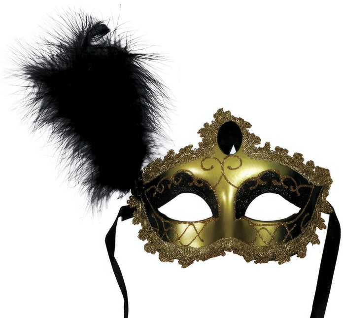 Venetiaans Oogmasker Goud Zwart van Fiestas Guirca koop je bij Partywinkel