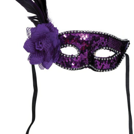 Venetiaans Oogmasker Paars Pailletten van Fiestas Guirca koop je bij Partywinkel