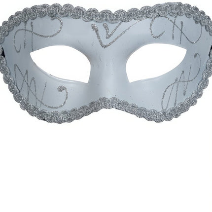 Venetiaans Oogmasker Wit Zilver van Fiestas Guirca koop je bij Partywinkel
