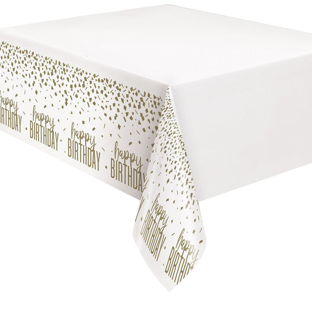 Verjaardag Tafelkleed Goud Confetti 2,13m van Unique koop je bij Partywinkel