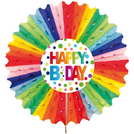 Verjaardag Waaier Happy Birthday Stippen 30cm van Folat koop je bij Partywinkel