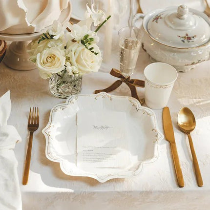 Versierde kopjes, wit, 220 ml van Partydeco koop je bij Partywinkel