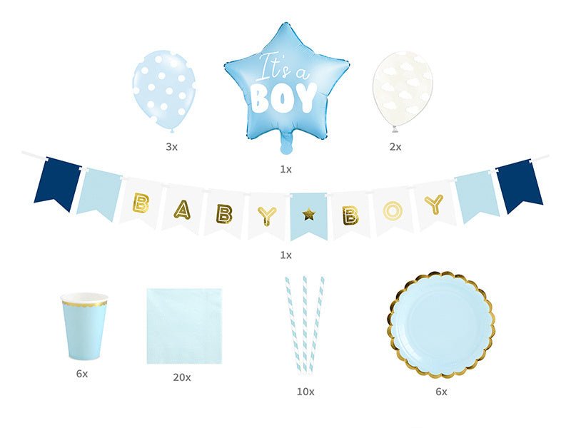 Versiering Pakket It'S A Boy 49 delig van Partydeco koop je bij Partywinkel