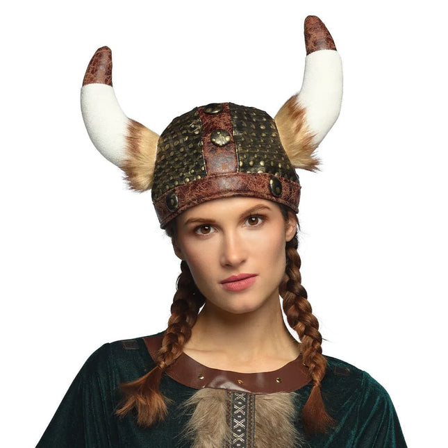 Viking Helm Bruin Wit - Partywinkel - 8712026011985