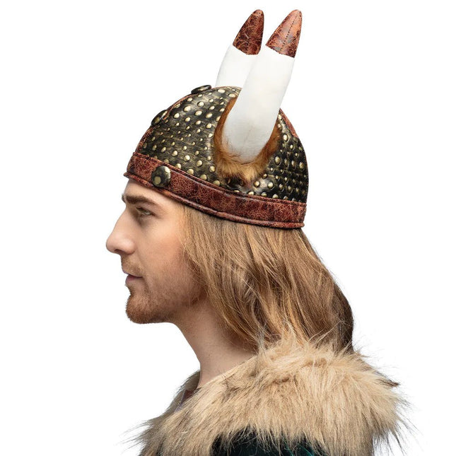 Viking Helm Bruin Wit - Partywinkel - 8712026011985