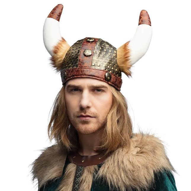 Viking Helm Bruin Wit - Partywinkel - 8712026011985