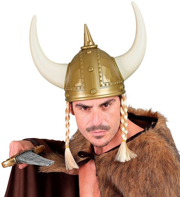 Viking Helm Gehamerd Met Vlechten van Widmann koop je bij Partywinkel