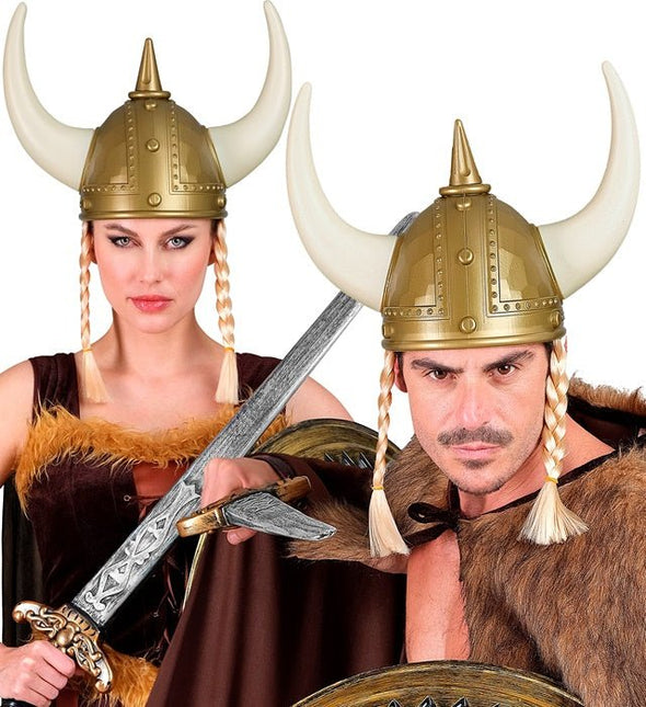 Viking Helm Gehamerd Met Vlechten van Widmann koop je bij Partywinkel