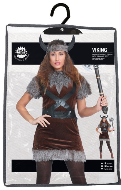 Viking Kostuum Bruin Grijs Dames van Fiestas Guirca koop je bij Partywinkel