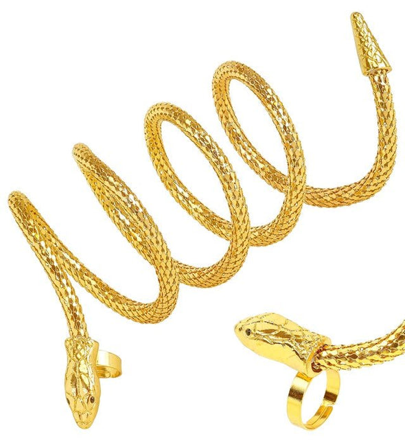 VINGER ARMBAND SLANG GOUD van Widmann koop je bij Partywinkel