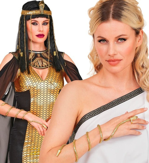 VINGER ARMBAND SLANG GOUD van Widmann koop je bij Partywinkel