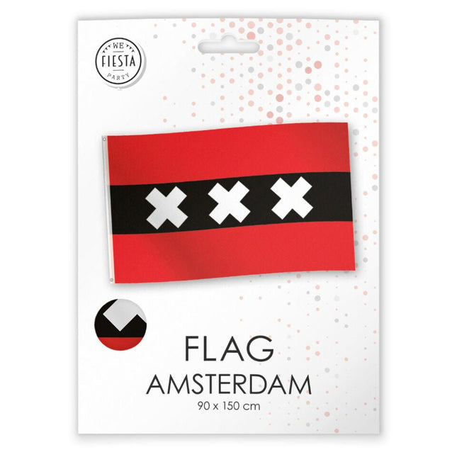 Vlag Amsterdam 1,5m van WeFiesta koop je bij Partywinkel