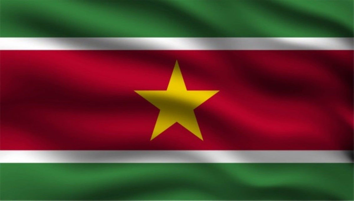 Vlag Suriname 150cm van Partychimp koop je bij Partywinkel