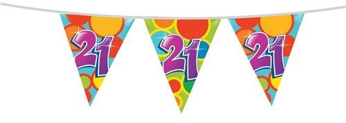 Vlaggenlijn 21 Jaar 10m - Partywinkel - 8711319055132