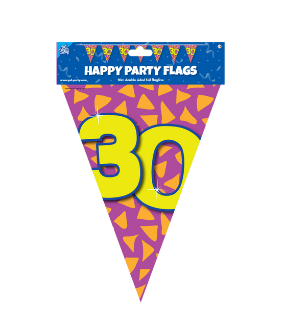 Vlaggenlijn 30 Jaar Gekleurd 10m van Paper Dreams koop je bij Partywinkel