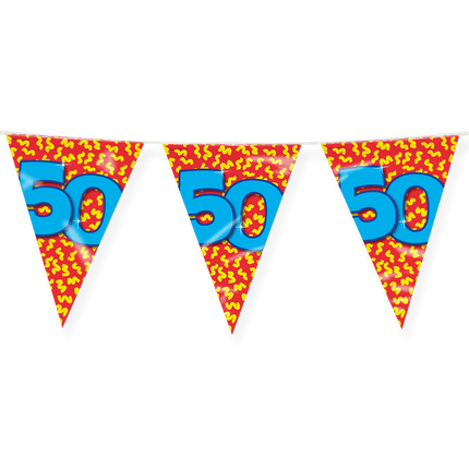 Vlaggenlijn 50 Jaar Gekleurd 10m van Paper Dreams koop je bij Partywinkel