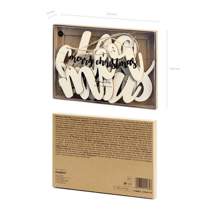 Vlaggenlijn Merry Christmas Hout 87cm van Partydeco koop je bij Partywinkel