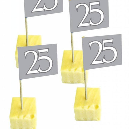 Vlagprikkers 25 Jaar Zilver 50st - Partywinkel - 8714572077965