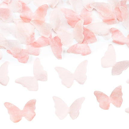 Vlinder Confetti Kanon Lichtroze 20cm van Partydeco koop je bij Partywinkel