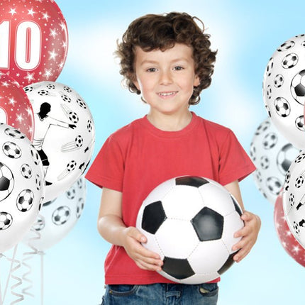 Voetbal Ballonnen 30cm 6st van Partydeco koop je bij Partywinkel