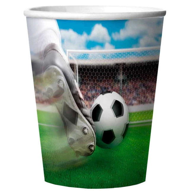 Voetbal Bekers 3D Plastic 250ml 4st - Partywinkel - 8714572262019