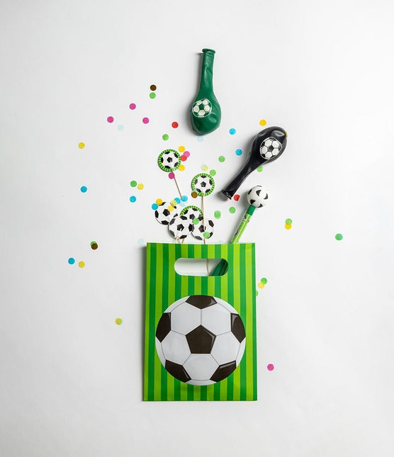 Voetbal Uitdeelzakjes Groen 6st van Paper Dreams koop je bij Partywinkel