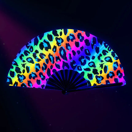 Waaier Rave wild XL (64 cm) van Boland koop je bij Partywinkel