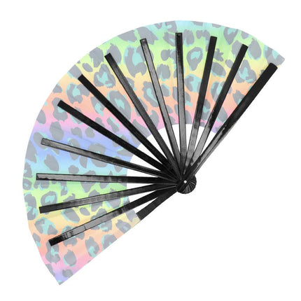 Waaier Rave wild XL (64 cm) van Boland koop je bij Partywinkel