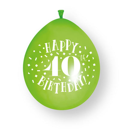 Palloncini in lattice da 10 ct "Happy 40th Birthday" da 23 cm