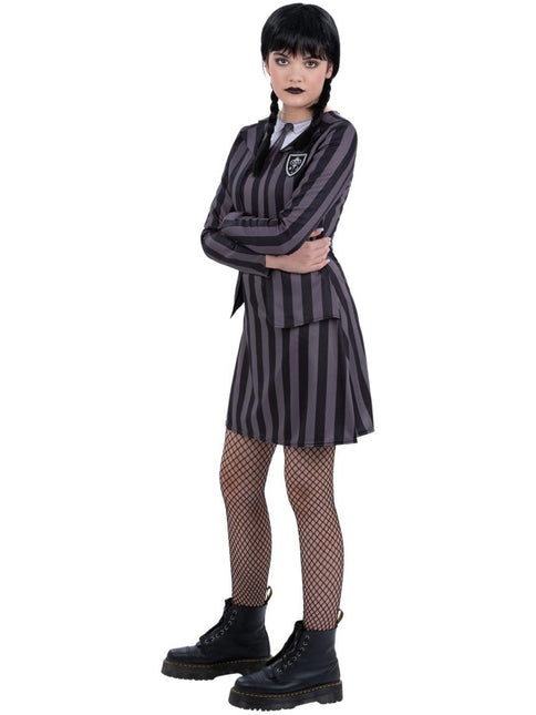 Wednesday Kostuum Zwart Meisje Gothic van Smiffys koop je bij Partywinkel