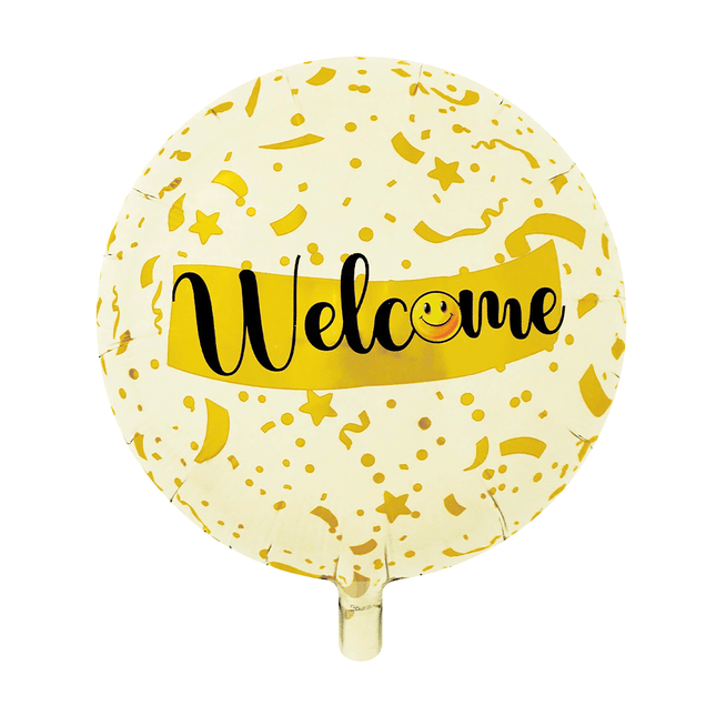 Welcome Helium Ballon Geel Confetti Leeg 45cm van WeFiesta koop je bij Partywinkel
