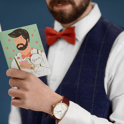 Wenskaart Groom 15cm van Partydeco koop je bij Partywinkel