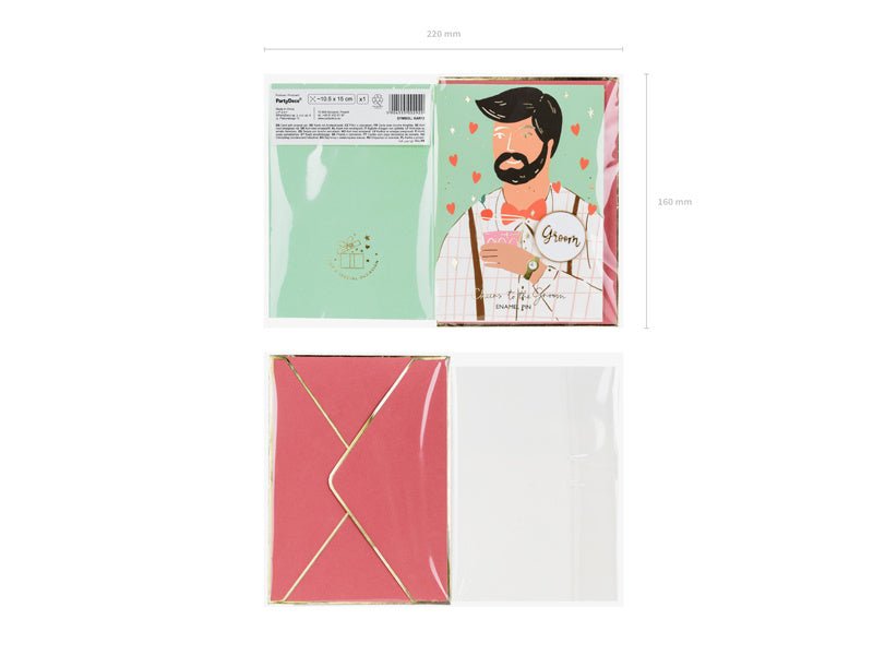 Wenskaart Groom 15cm van Partydeco koop je bij Partywinkel