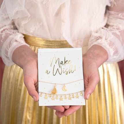 Wenskaart Make A Wish Armbanden 14,8cm van Partydeco koop je bij Partywinkel