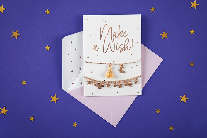 Wenskaart Make A Wish Armbanden 14,8cm van Partydeco koop je bij Partywinkel