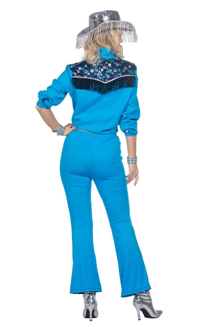 Western Kostuum Blauw Dames - Partywinkel - 8720059068630