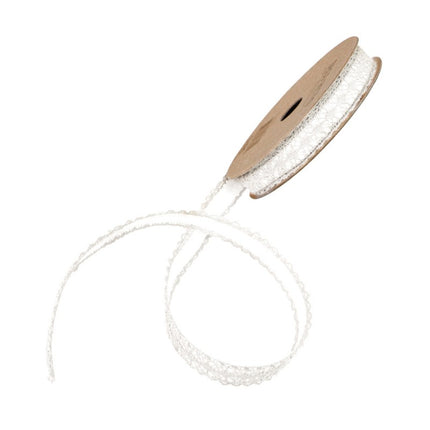 NASTRO IN PIZZO DI COTONE BIANCO AUTOADESIVO 1 CM X 2 M