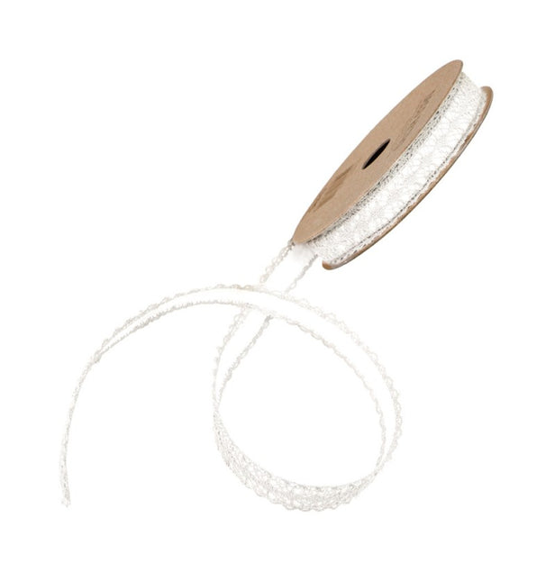 NASTRO IN PIZZO DI COTONE BIANCO AUTOADESIVO 1 CM X 2 M