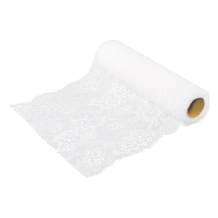 NASTRO IN PIZZO DI COTONE BIANCO 18 CM X 3 M