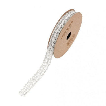 NASTRO IN PIZZO DI COTONE BIANCO 1 CM X 2 M