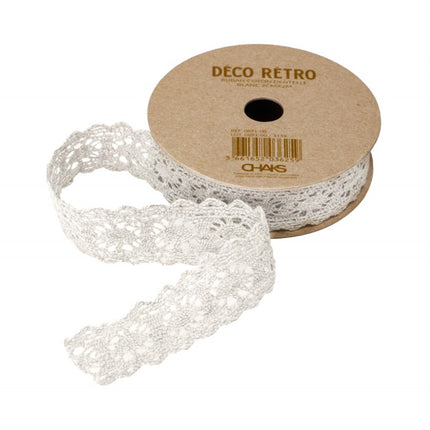 NASTRO IN PIZZO DI COTONE BIANCO 2 CM X 2 M