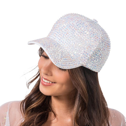 Cappellino con strass bianchi, taglia unica