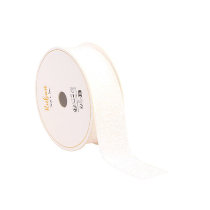 NASTRO GLITTERATO BIANCO 25 MM X 3 M