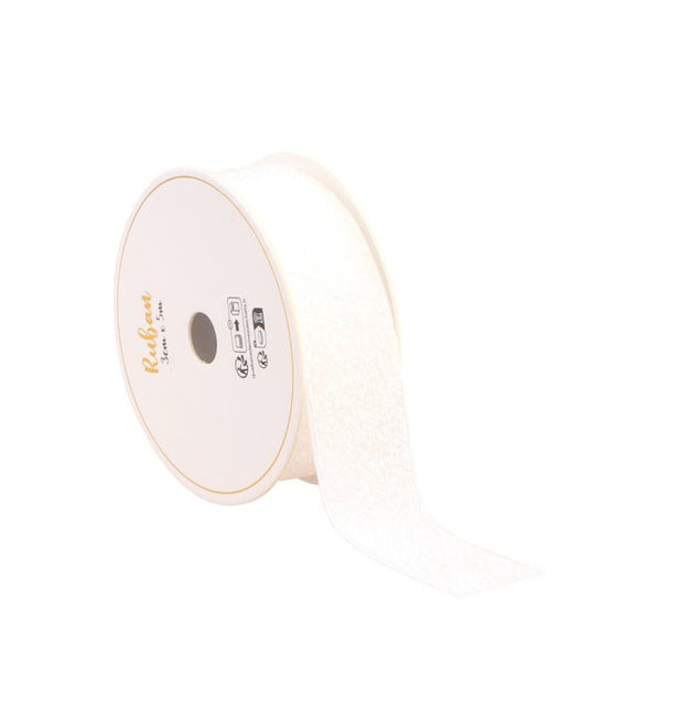 NASTRO GLITTERATO BIANCO 25 MM X 3 M