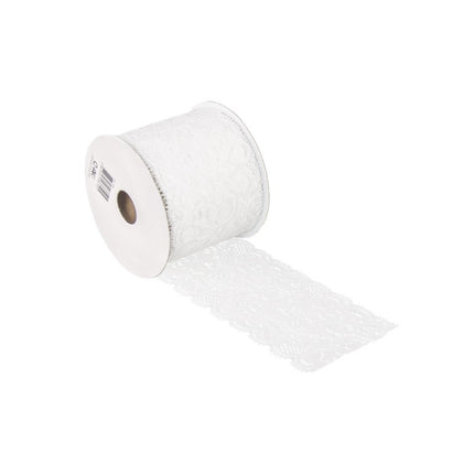 NASTRO DI PIZZO BIANCO IN COTONE 7 CM X 2 M