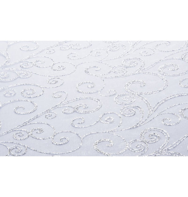 Runner da tavolo bianco glitterato 5M 36cm