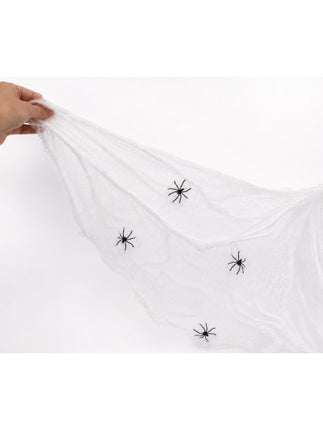 Ragnatela bianca con 4 ragni neri