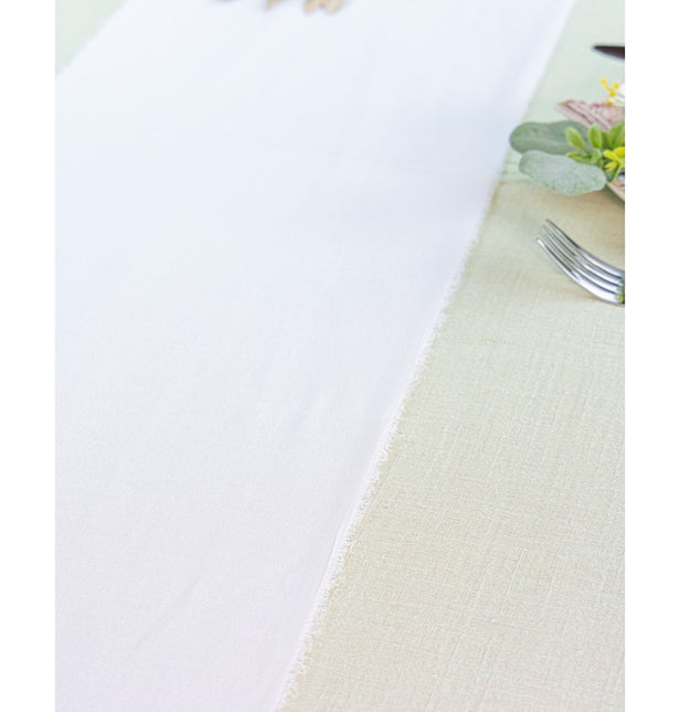 Runner da tavola bianco tinta unita 5m
