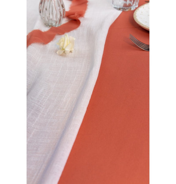 Runner da tavola bianco in cotone 5m